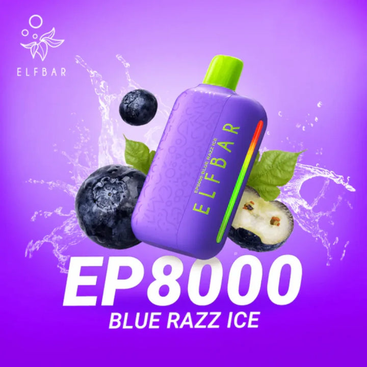 Blue Razz Ice  - ELF BAR EP8000 Puffs Disposable Vape in Dubai, UAE