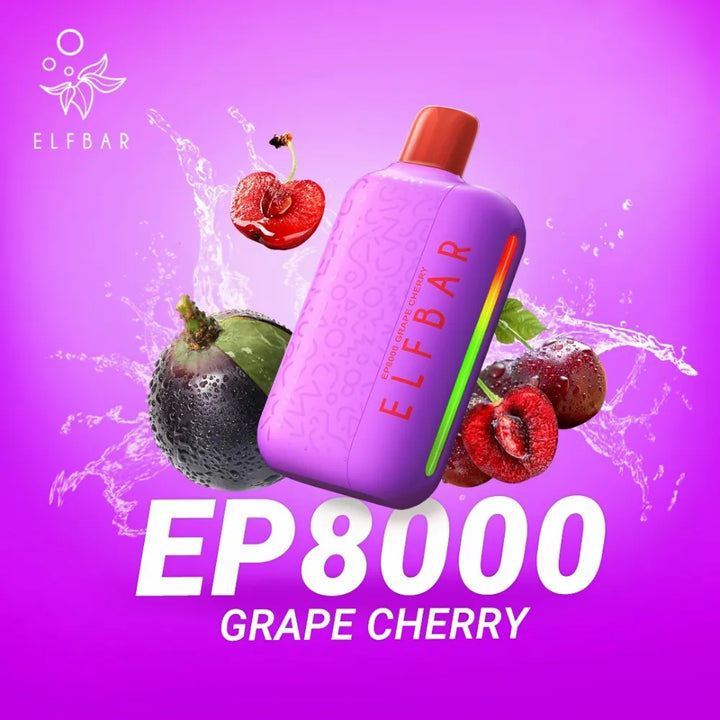 ELF BAR EP8000 Puffs Disposable Vape in Dubai, UAE - Grape Cherry
