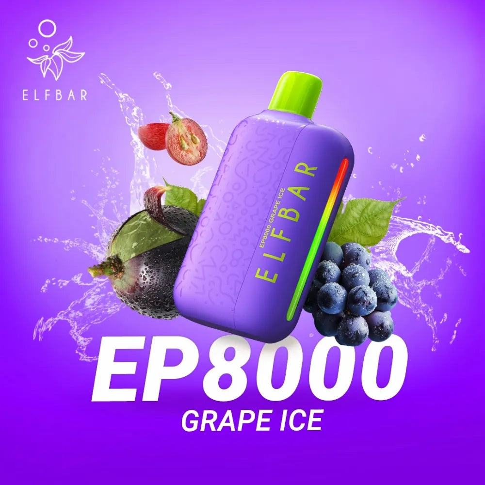 ELF BAR EP8000 Puffs Disposable Vape in Dubai, UAE - Grape Ice 