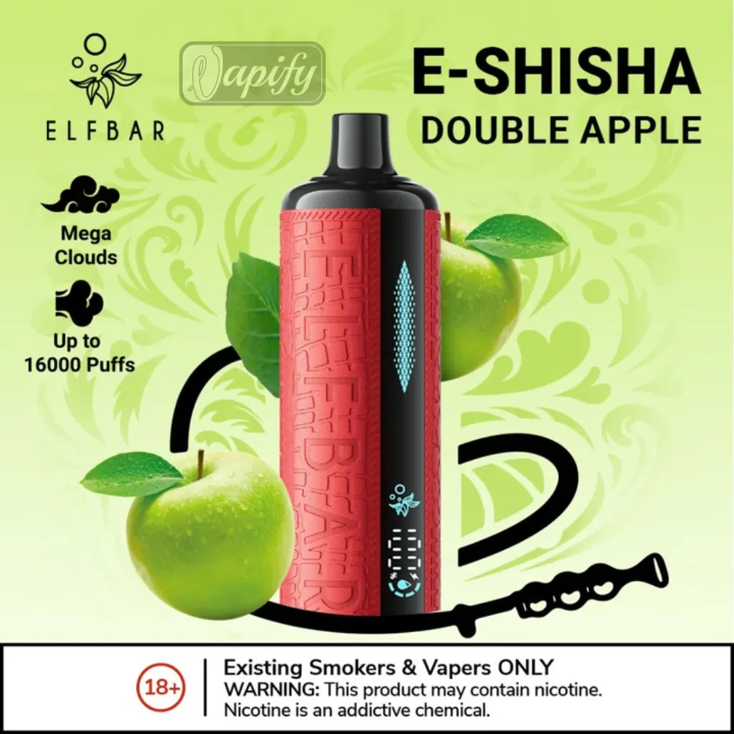 Elf Bar E-Shisha 16000 Puffs Double Apple Disposable Vape in Dubai, UAE 