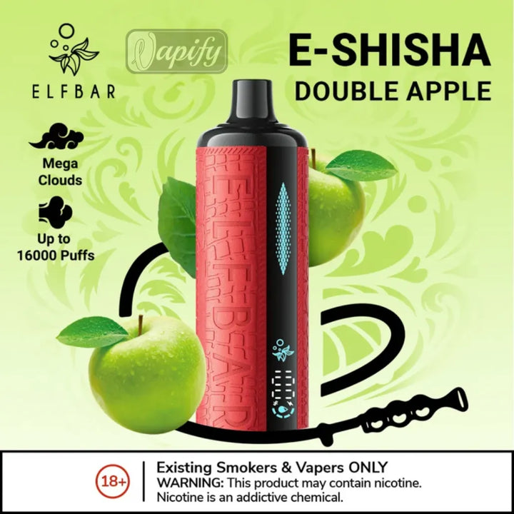 Elf Bar E-Shisha 16000 Puffs Double Apple Disposable Vape in Dubai, UAE 