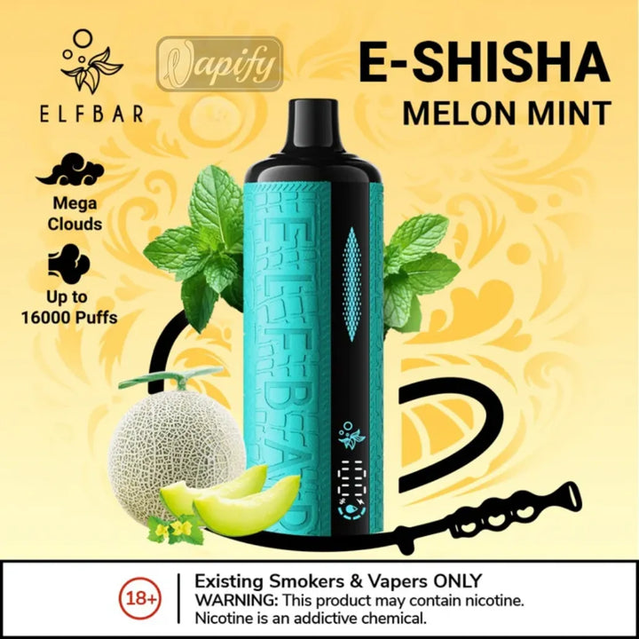 Elf Bar E-Shisha 16000 Puffs Melon Mint Disposable Vape in Dubai, UAE 