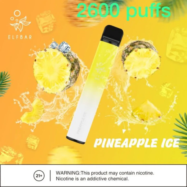 Pineapple Ice  - Elf Bar 2600 Puffs Disposable Vape 20mg in Dubai, UAE