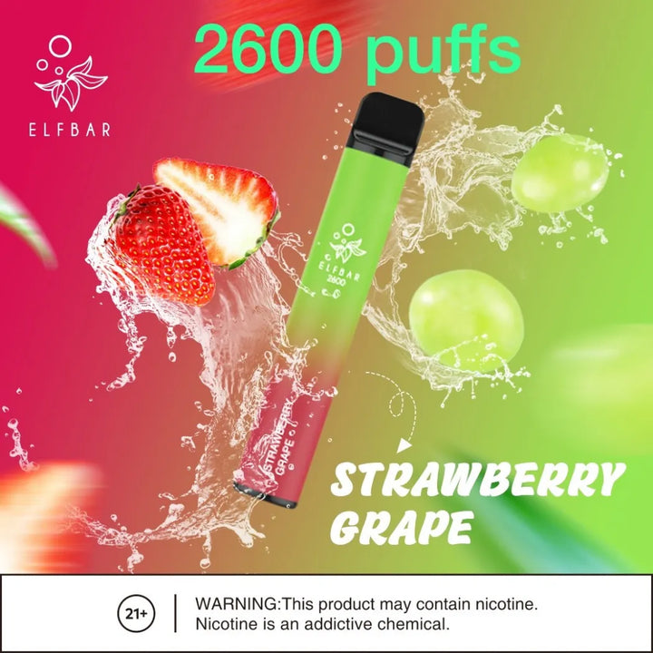 Strawberry Grape  - Elf Bar 2600 Puffs Disposable Vape 20mg in Dubai, UAE