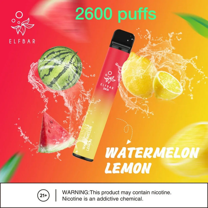 Watermelon Lemon - Elf Bar 2600 Puffs Disposable Vape 20mg in Dubai, UAE