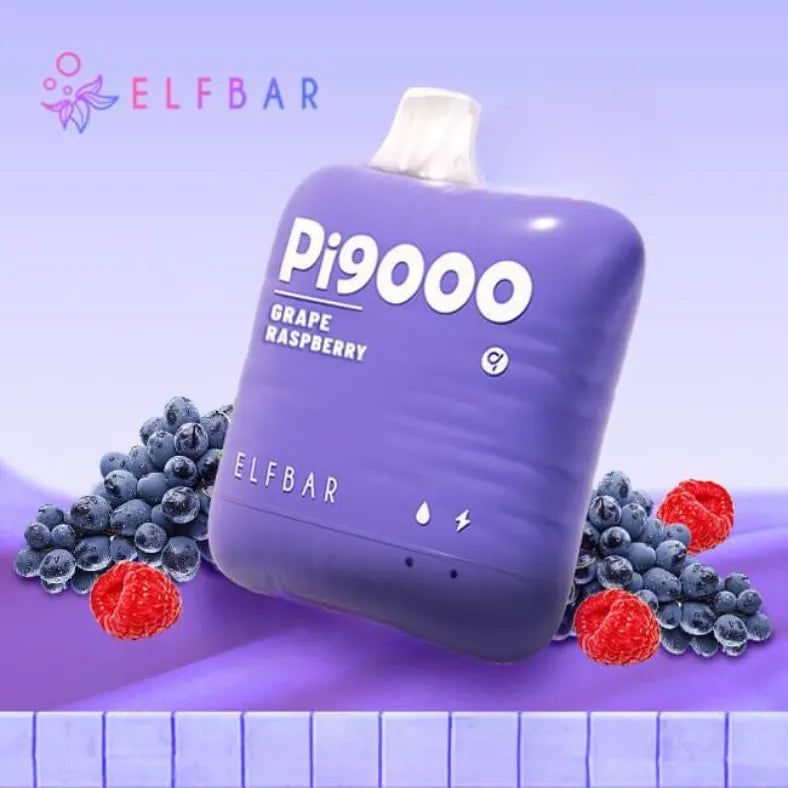 Elf Bar Pi9000 Puffs Disposable Vape- Grape Raspberry 