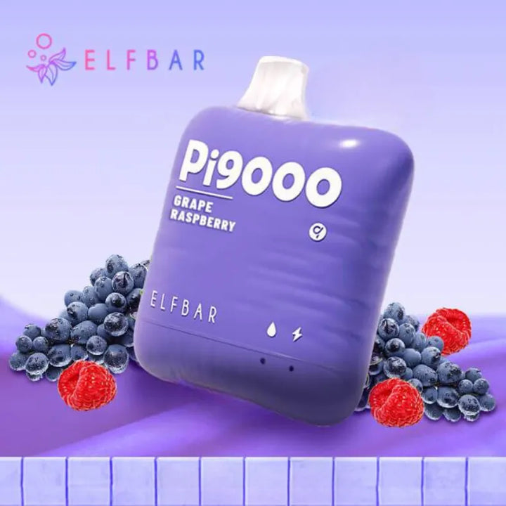 Elf Bar Pi9000 Puffs Disposable Vape- Grape Raspberry 