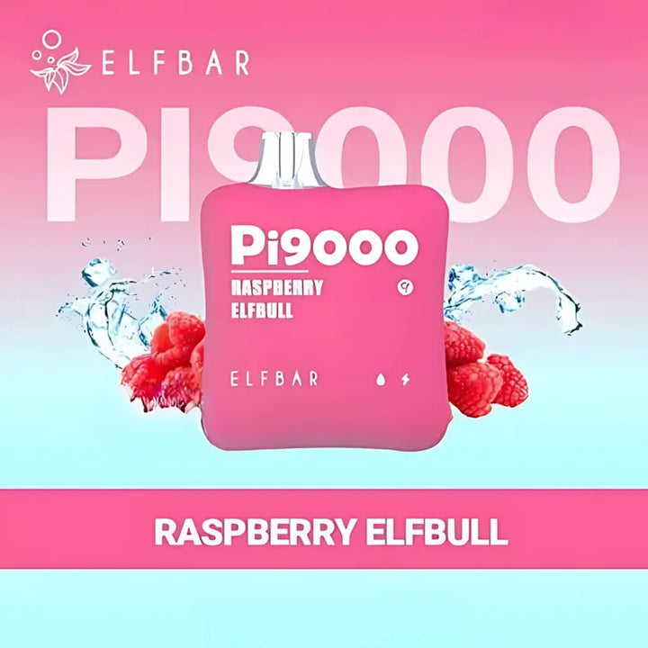Elf Bar Pi9000 Puffs Disposable Vape- Raspberry Elfbull 