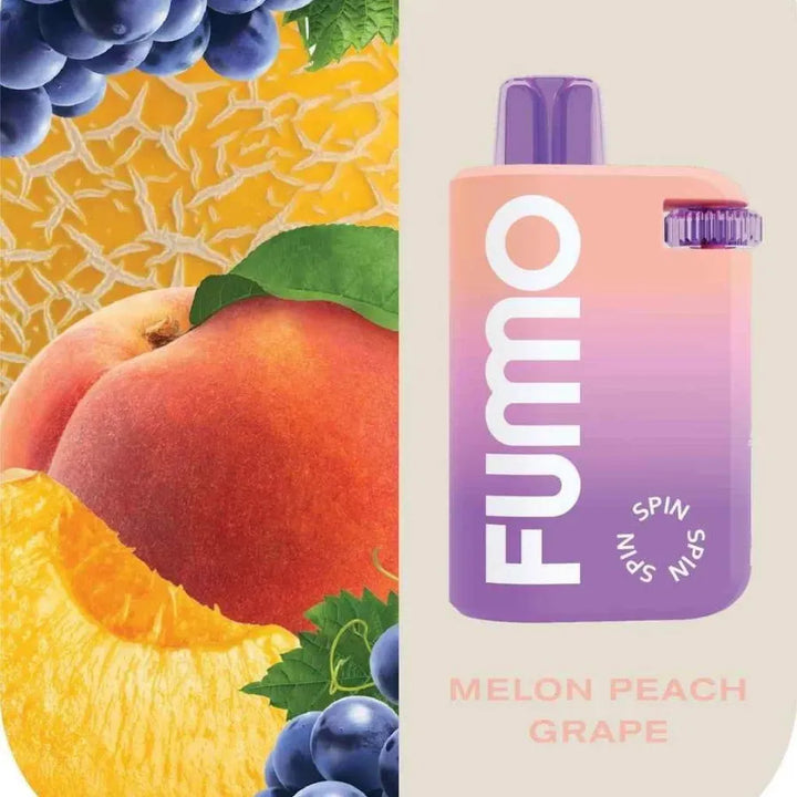 Melon Peach Grape - Fummo Spin 10000 Puffs Disposable Vape 20mg in Dubai, UAE