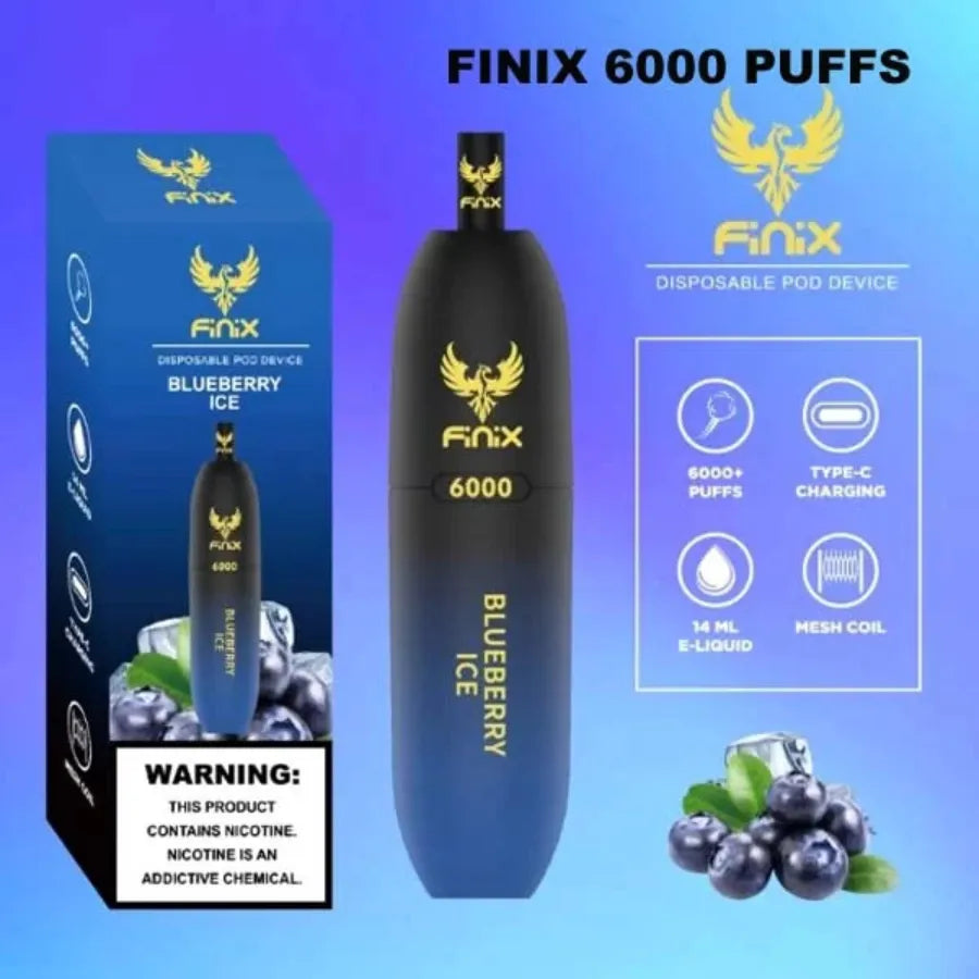 Blueberry Ice  - Finix 6000 Puffs 50mg Disposable Vape In Dubai, UAE