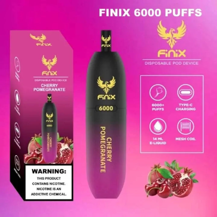 Cherry Pomegranate   - Finix 6000 Puffs 50mg Disposable Vape In Dubai, UAE