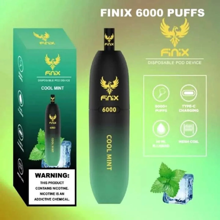 Cool Mint   - Finix 6000 Puffs 50mg Disposable Vape In Dubai, UAE