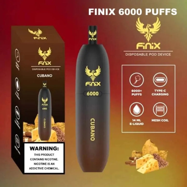 Cubano   - Finix 6000 Puffs 50mg Disposable Vape In Dubai, UAE