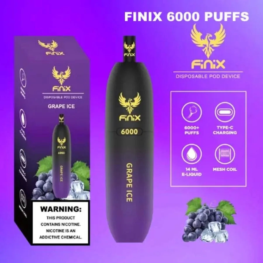 Grape Ice   - Finix 6000 Puffs 50mg Disposable Vape In Dubai, UAE