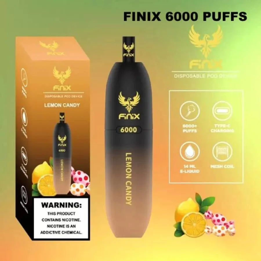 Lemon Candy   - Finix 6000 Puffs 50mg Disposable Vape In Dubai, UAE