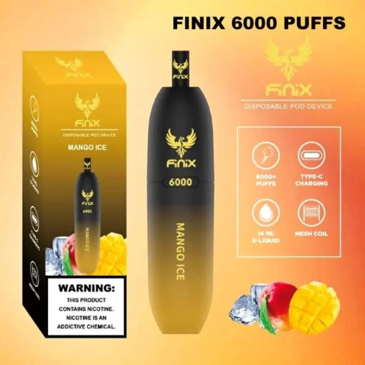 Mango Ice   - Finix 6000 Puffs 50mg Disposable Vape In Dubai, UAE