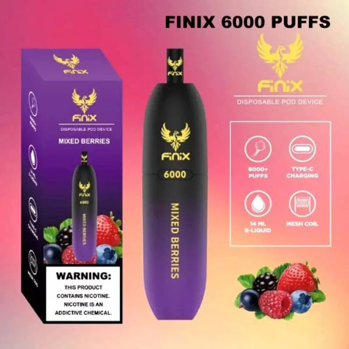 Mixed Berries - Finix 6000 Puffs 50mg Disposable Vape In Dubai, UAE