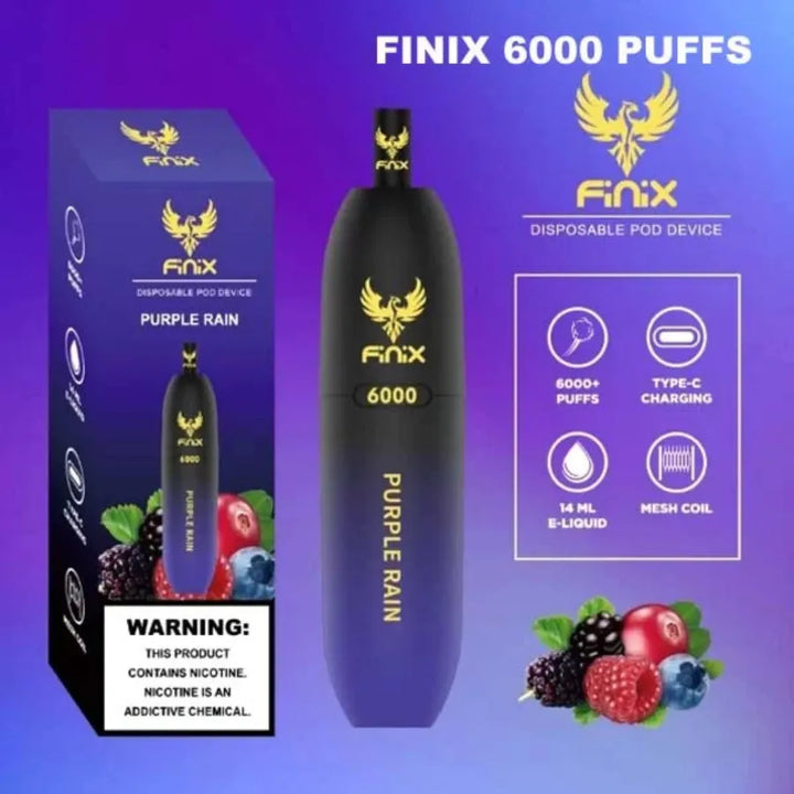 Purple Rain   - Finix 6000 Puffs 50mg Disposable Vape In Dubai, UAE