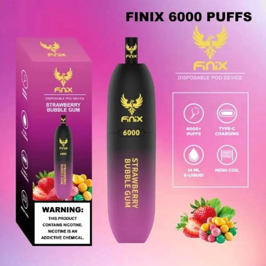 Strawberry Blueberry Gum   - Finix 6000 Puffs 50mg Disposable Vape In Dubai, UAE
