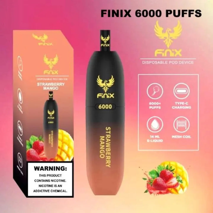 Strawberry mango   - Finix 6000 Puffs 50mg Disposable Vape In Dubai, UAE