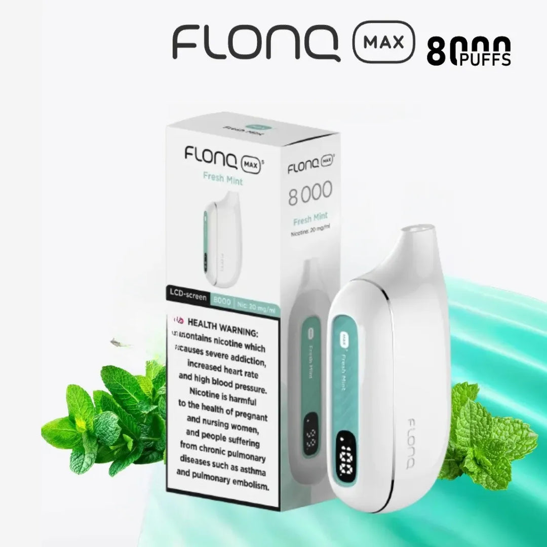 Fresh Mint  - Flonq Max S 8000 Puffs Disposable Vape 20mg Nicotine in Dubai, UAE