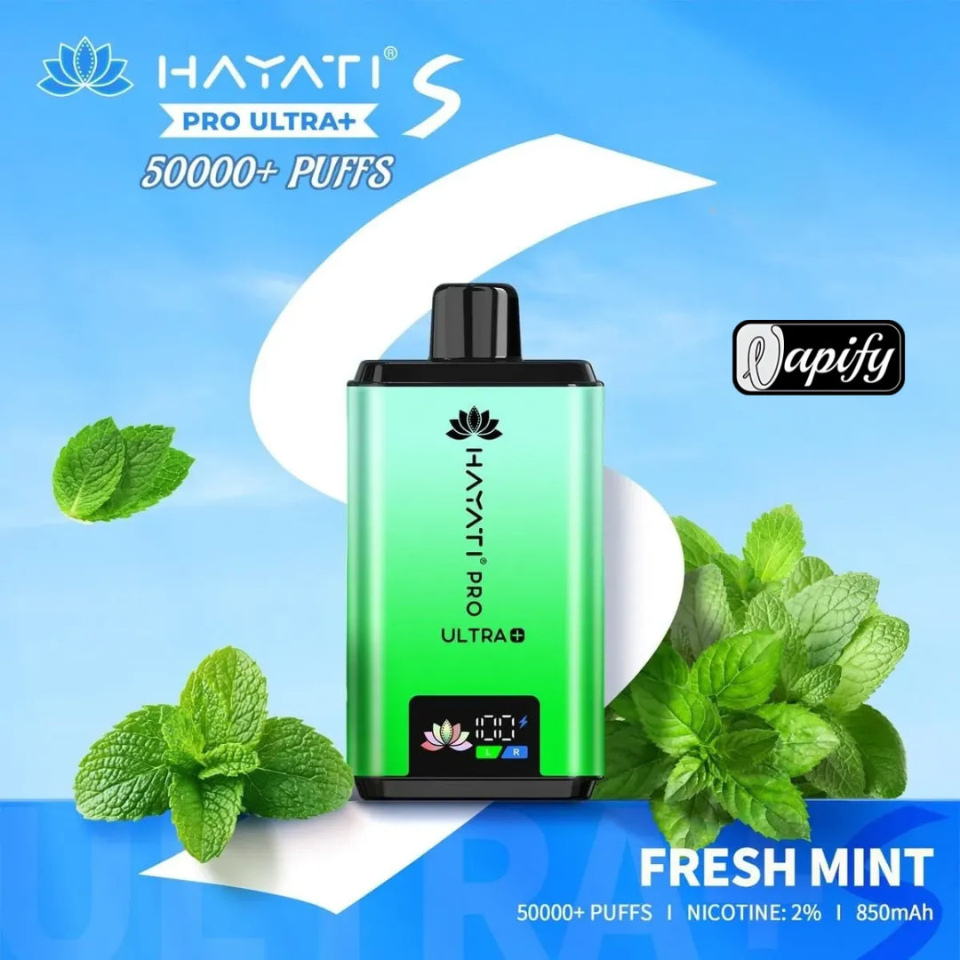 Fresh Mint- Hayati Pro Ultra+ S 50000 Puffs Disposable Vape 2% Nicotine in Dubai, UAE