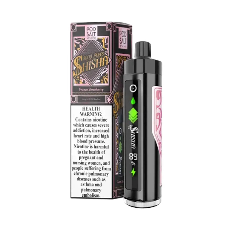 Frozen Strawberry  - Pod Salt Shisha 8000 Puffs Disposable Vape in Dubai, UAE
