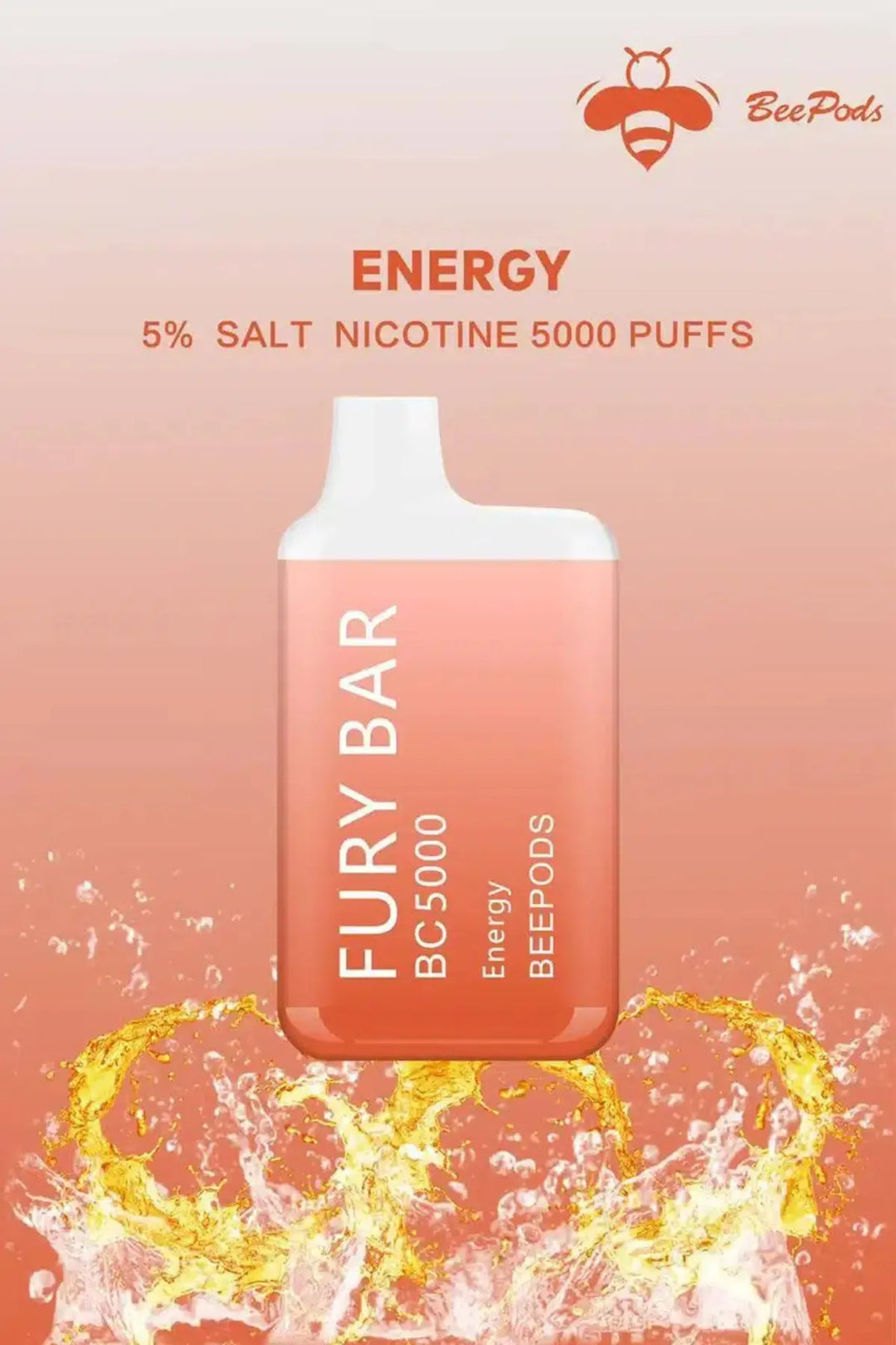Energy  - Fury Bar 5000 Puffs Disposable Vape 50mg Bee Pods In Dubai, UAE 