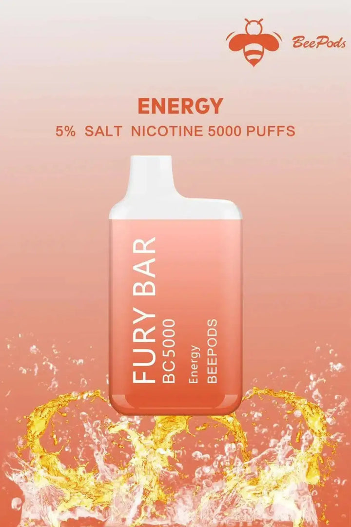 Energy  - Fury Bar 5000 Puffs Disposable Vape 50mg Bee Pods In Dubai, UAE 