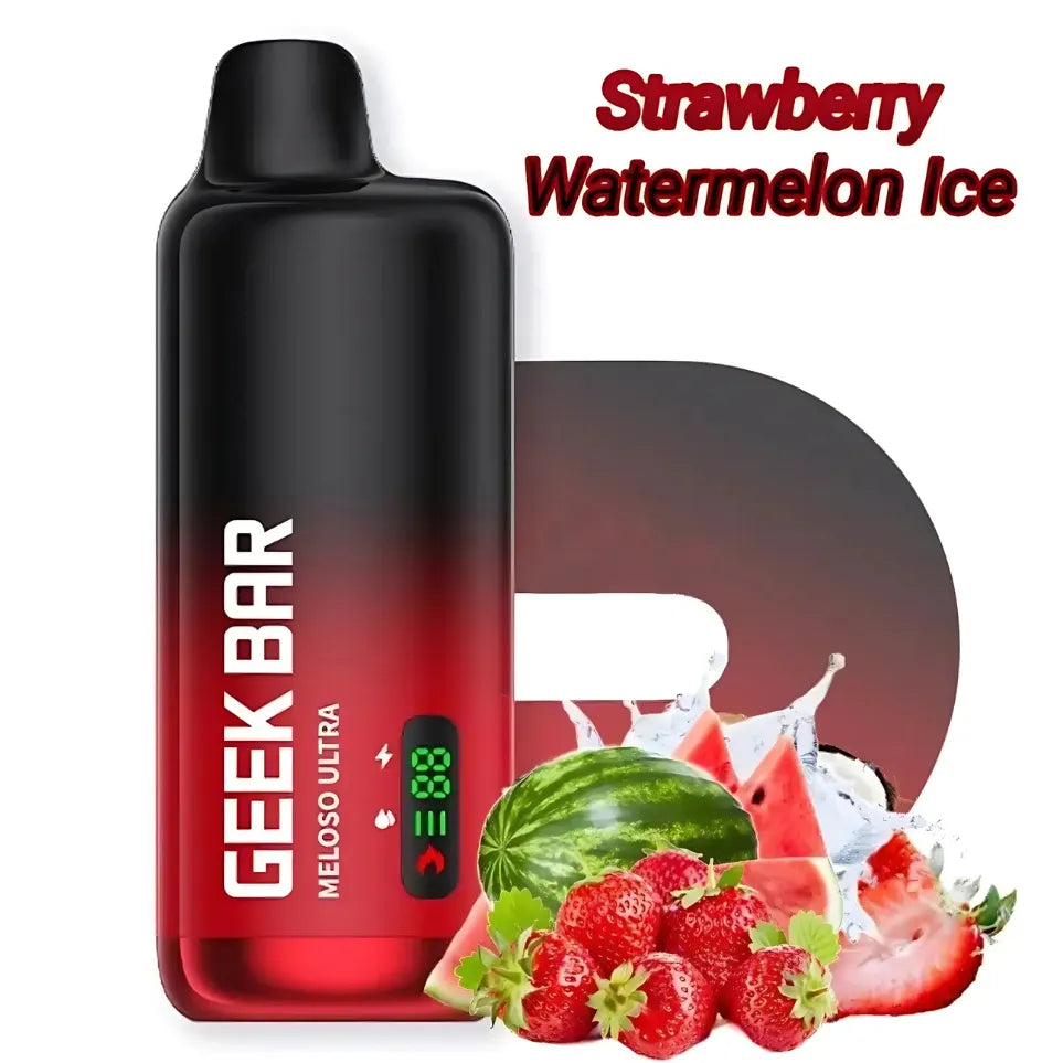 Strawberry Watermelon Ice  - GEEK BAR Meloso Ultra 10000 Puffs Disposable Vape 50mg Nicotine in UAE