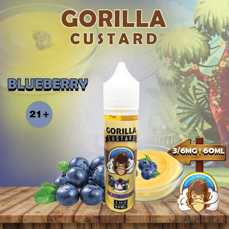 GORILLA 60ml E-LIQUID 3mg & 6mg -Blueberry 