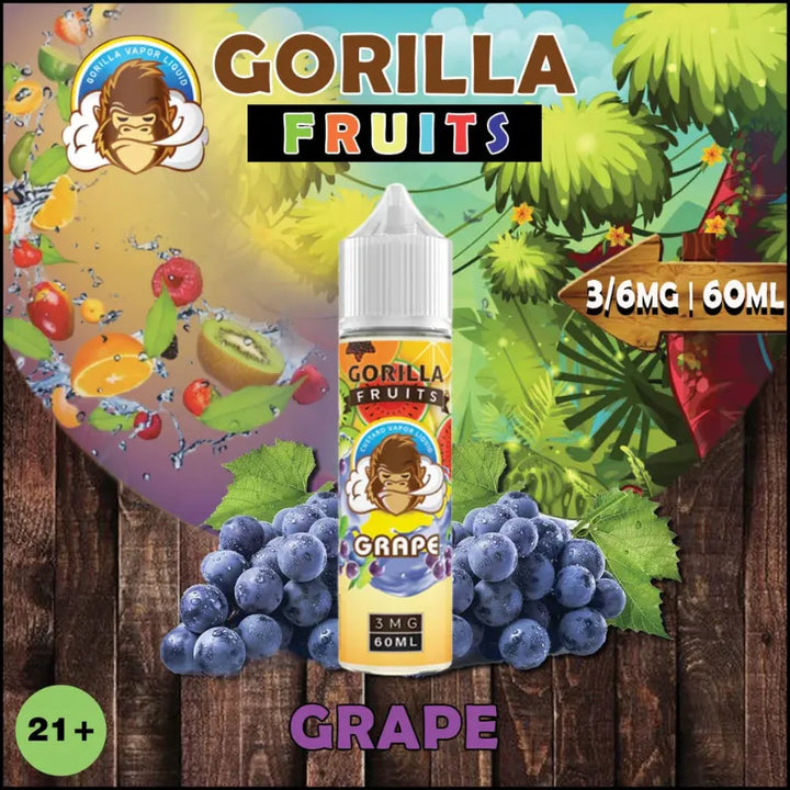 GORILLA 60ml E-LIQUID 3mg & 6mg - Grape 