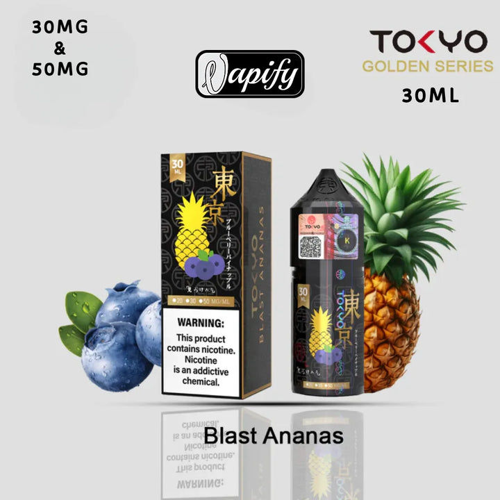 Golden Blast Ananas - Tokyo Golden Series Saltnic 30ml E-liquid in Dubai, UAE