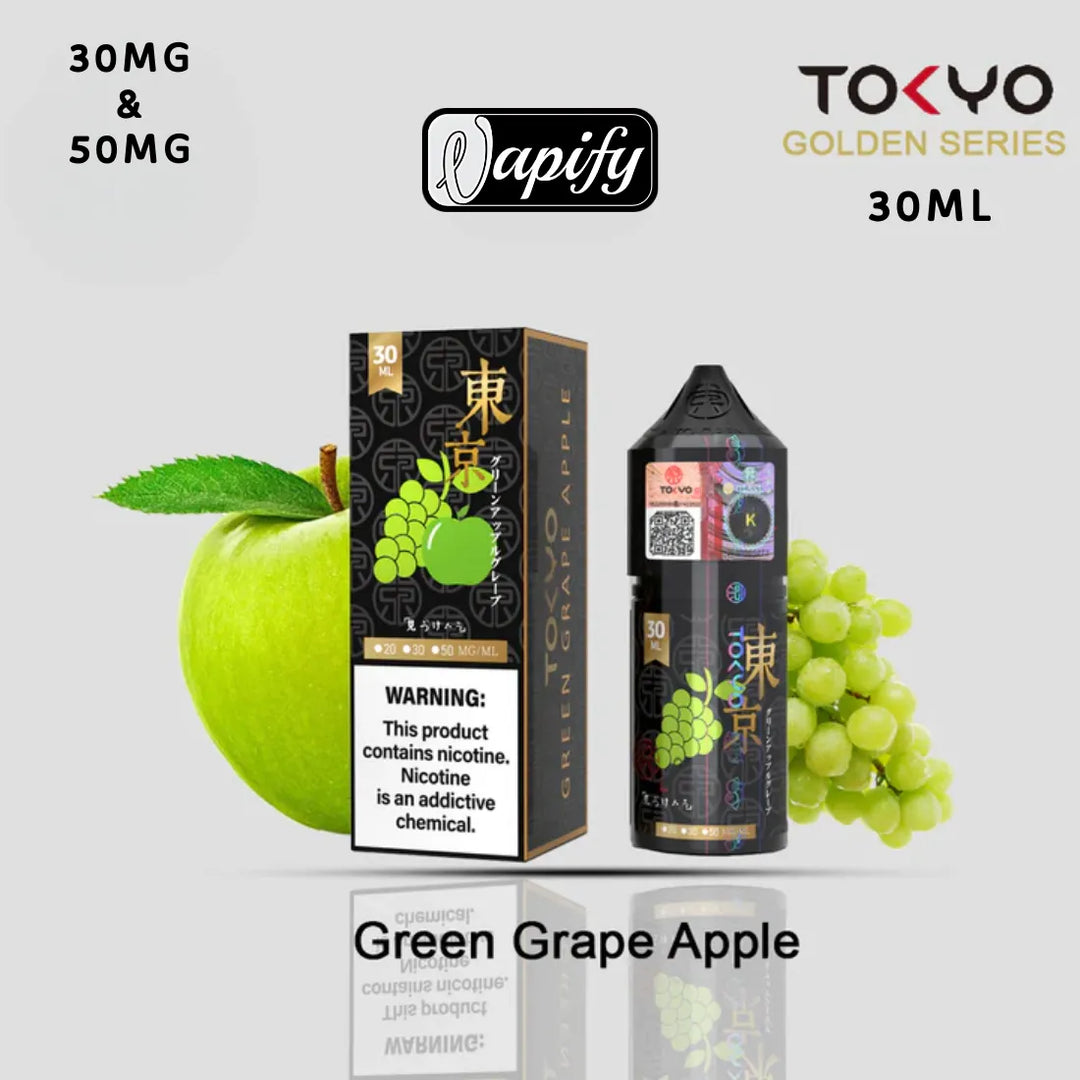 Golden Green Grape Apple - Tokyo Golden Series Saltnic 30ml E-liquid in Dubai, UAE