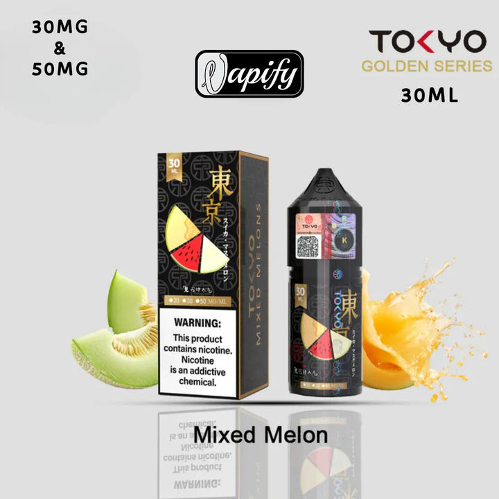 Golden Mixed Melon - Tokyo Golden Series Saltnic 30ml E-liquid in Dubai, UAE