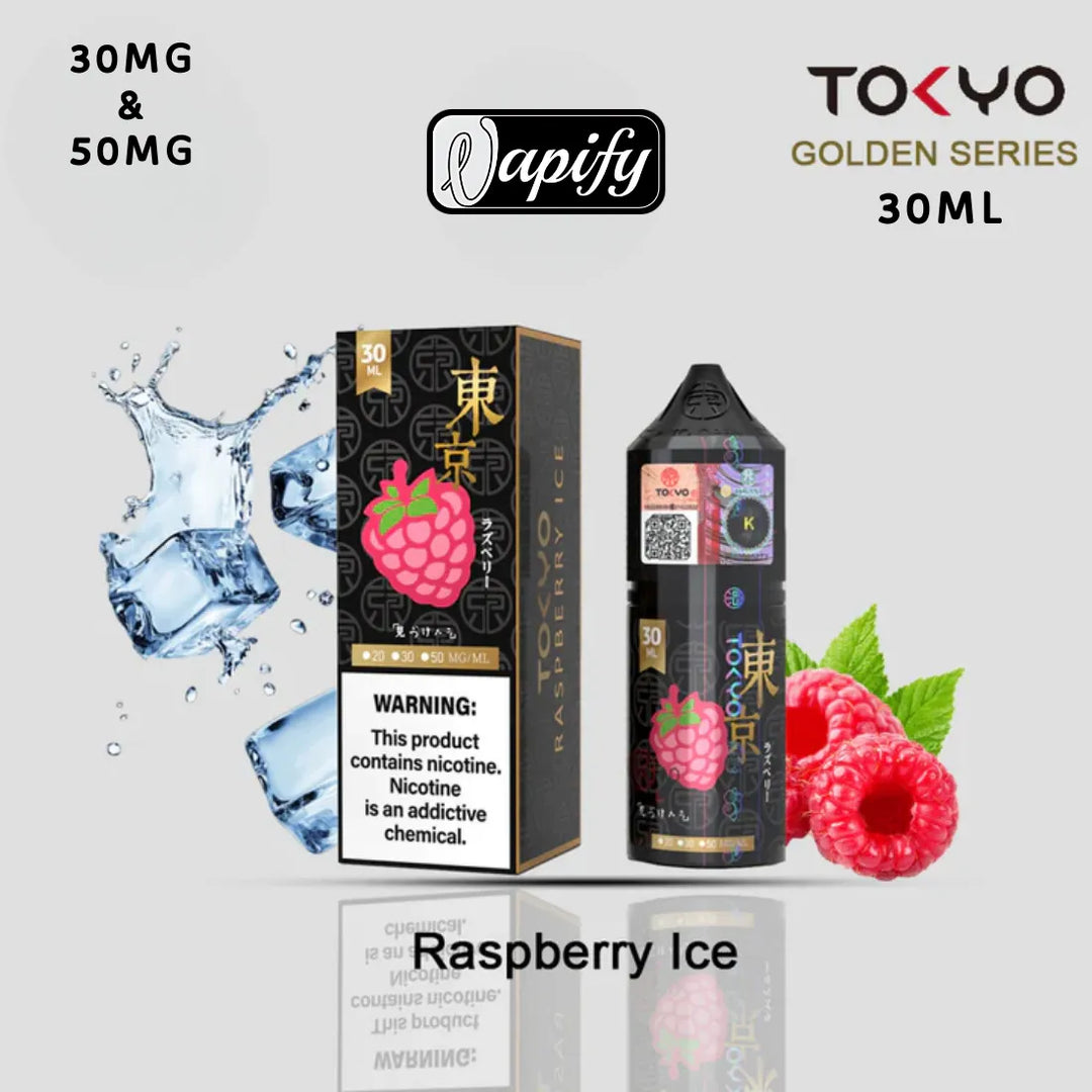 Golden Raspberry Ice - Tokyo Golden Series Saltnic 30ml E-liquid in Dubai, UAE