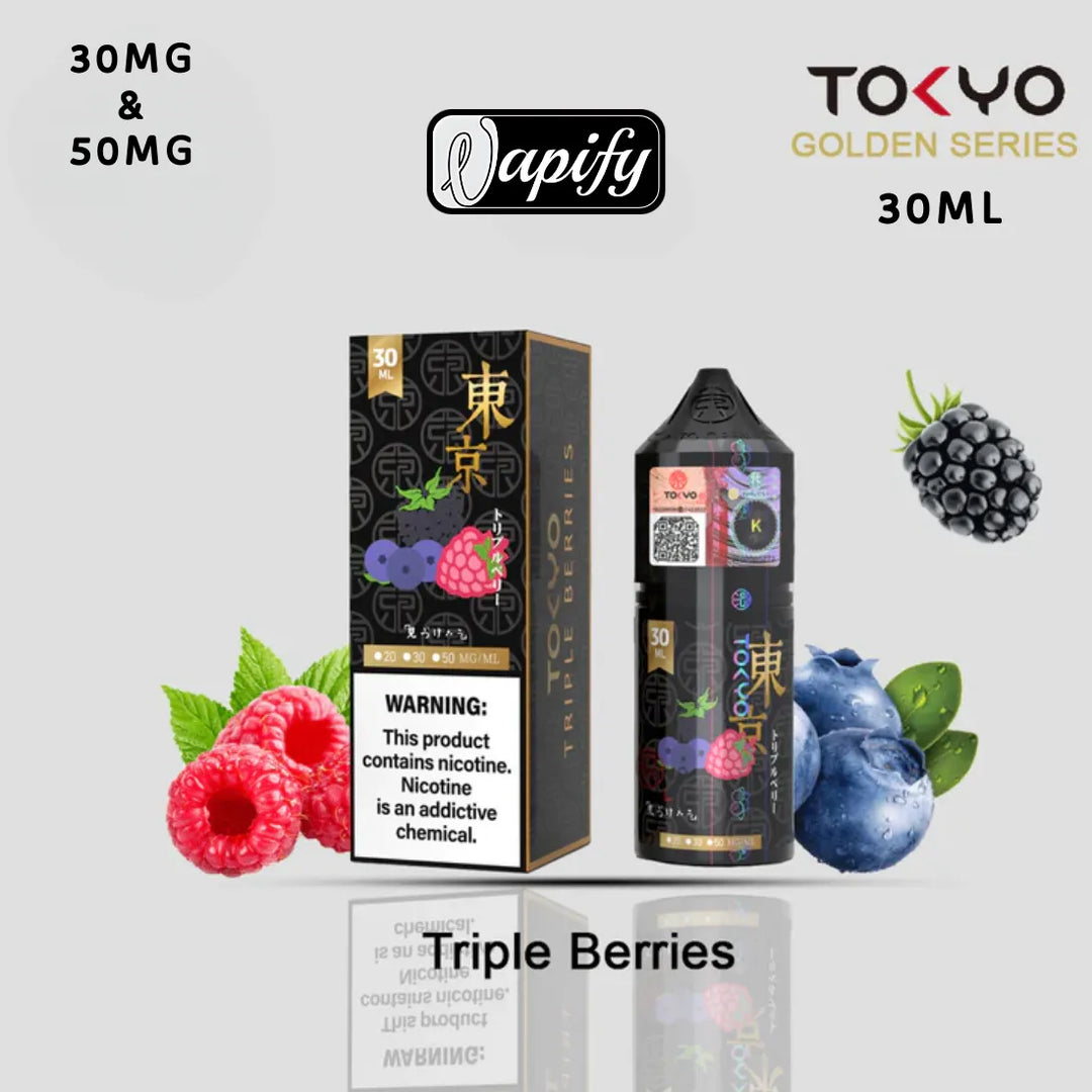 Golden Triple Berries - Tokyo Golden Series Saltnic 30ml E-liquid in Dubai, UAE