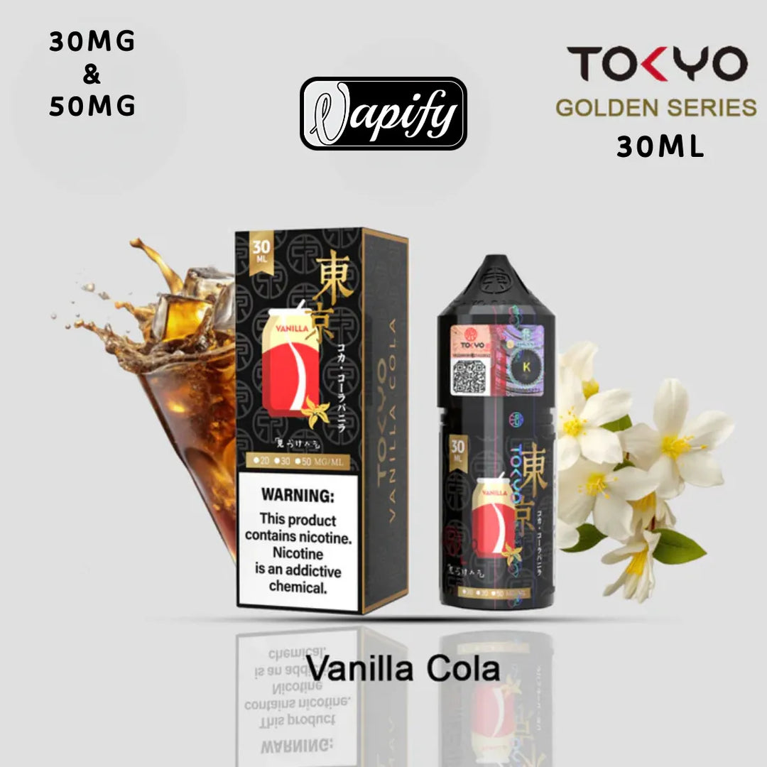 Golden Vanilla Cola - Tokyo Golden Series Saltnic 30ml E-liquid in Dubai, UAE