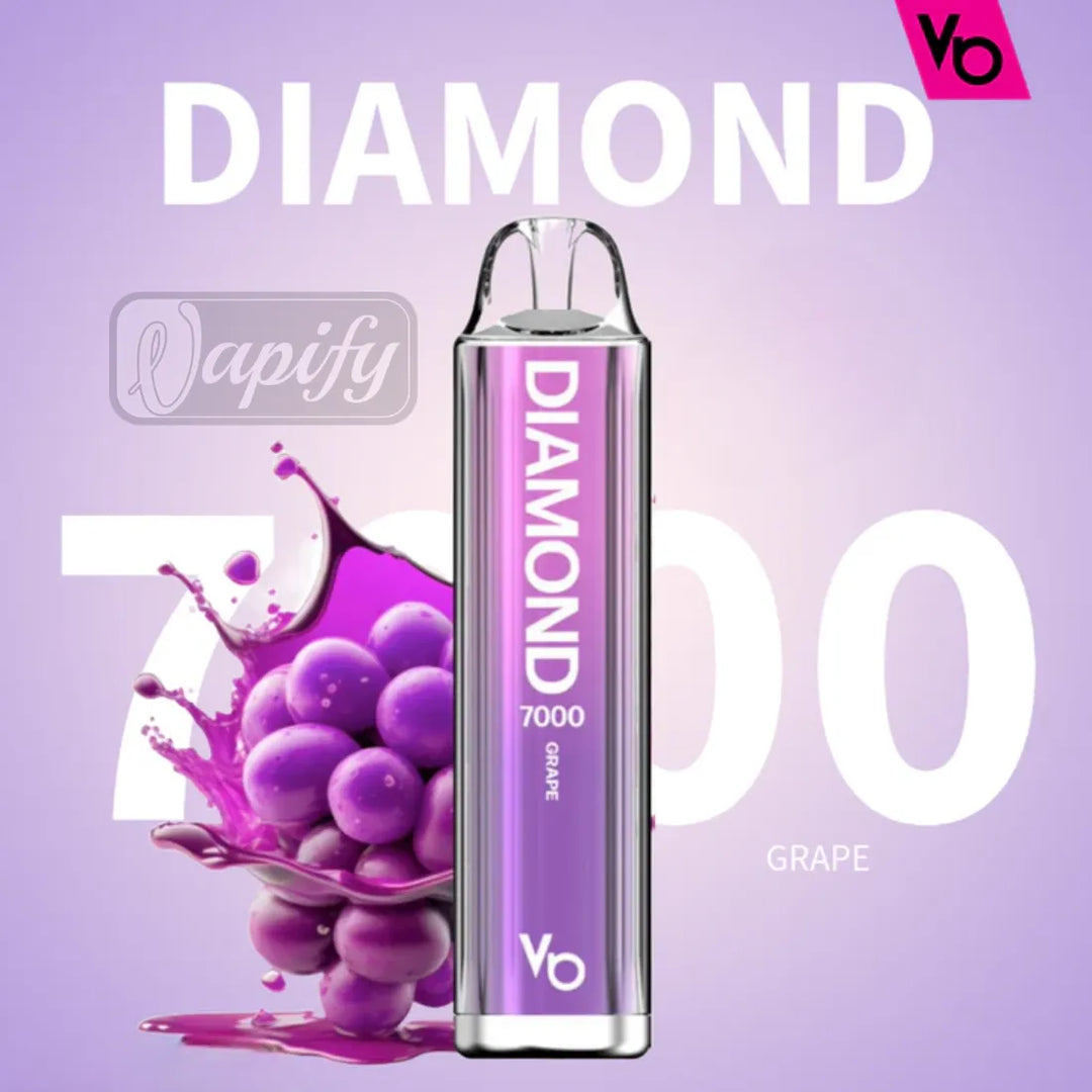 Grape  - Vapes Bars Diamond 7000 Puffs Disposable Vape 2% Nicotine in Dubai, UAE