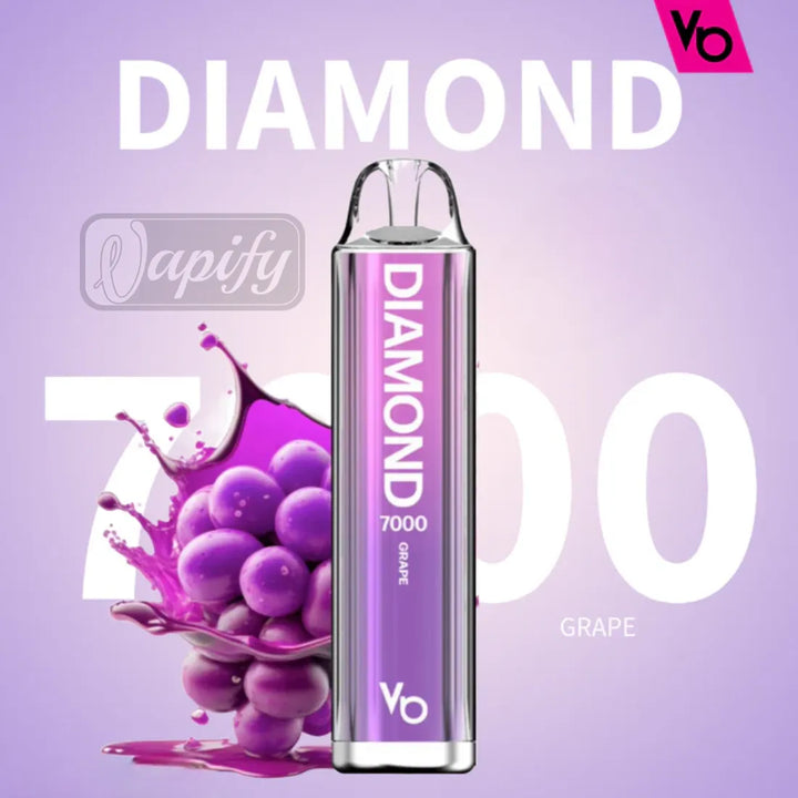 Grape  - Vapes Bars Diamond 7000 Puffs Disposable Vape 2% Nicotine in Dubai, UAE