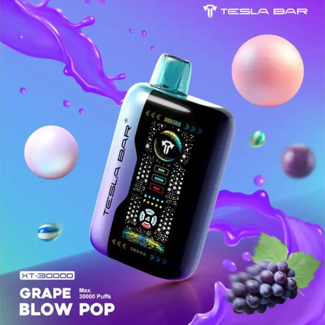 Grape Blow Pop - Tesla Bar XT 30000 Puff Disposable Vape 2% Nicotine in Dubai, UAE