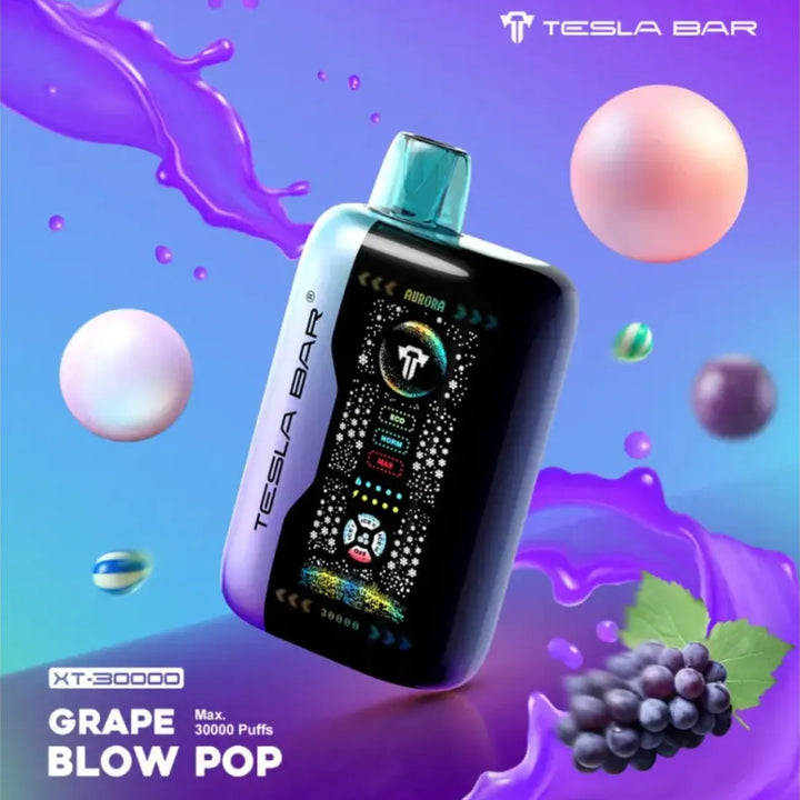 Grape Blow Pop - Tesla Bar XT 30000 Puff Disposable Vape 2% Nicotine in Dubai, UAE