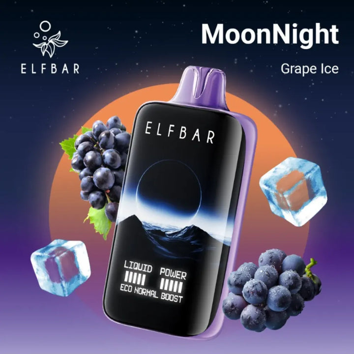 Grape Ice - ELFBAR Moon Night 40000 Puffs Disposable Vape 50mg in Dubai, UAE  