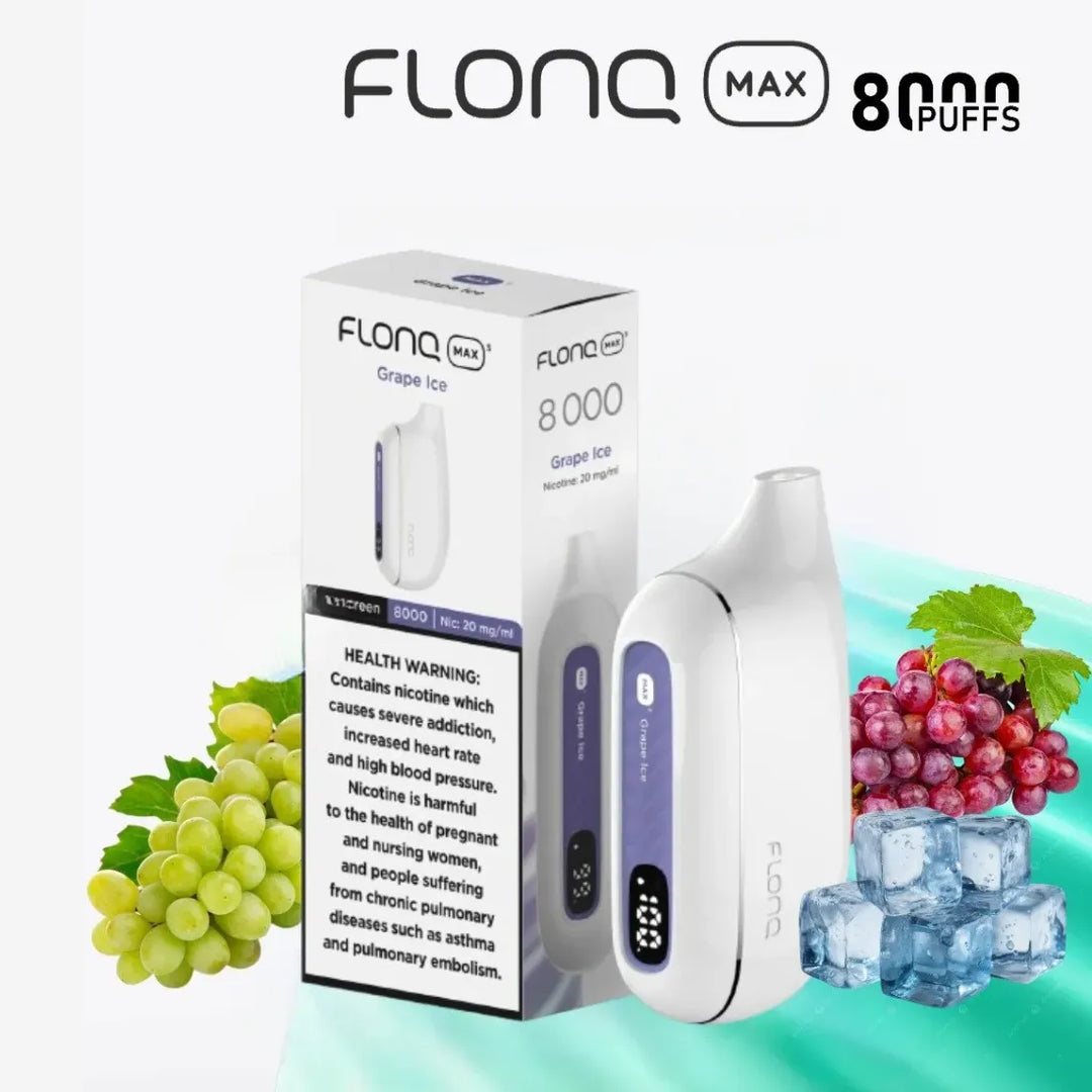 Grape ice - Flonq Max S 8000 Puffs Disposable Vape 20mg Nicotine in Dubai, UAE