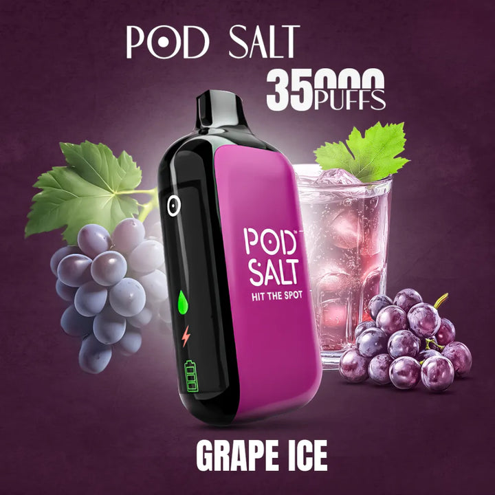 Grape Ice- Pod Salt 35000 Puffs Disposable Vape 20mg in Dubai, UAE