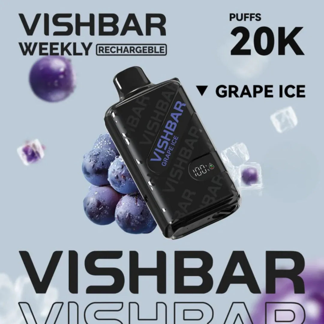 Grape Ice  - VISHBAR Weekly 20000 Puffs Disposable Rechargeable Vape in Dubai, UAE