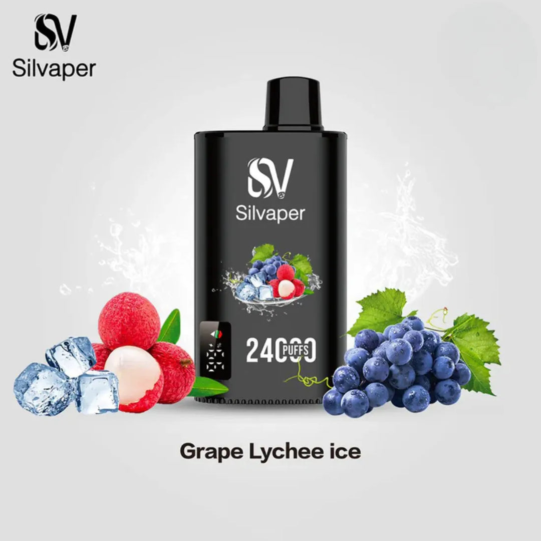 Grape Lychee Ice - Silvaper 24000 Puffs Disposable Vape 2% Nicotine in Dubai, UAE