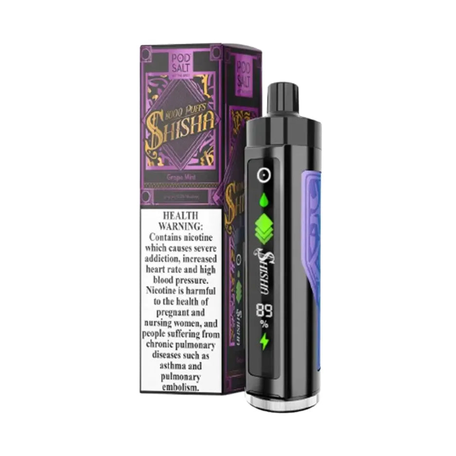 Grape Mint  - Pod Salt Shisha 8000 Puffs Disposable Vape in Dubai, UAE