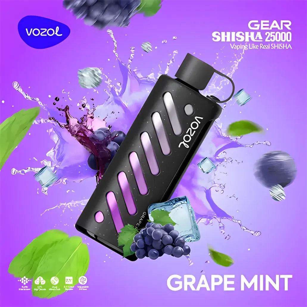 Grape Mint - VOZOL Gear Shisha 25000 Puffs Dual Mode Disposable Vape 5mg in Dubai, UAE