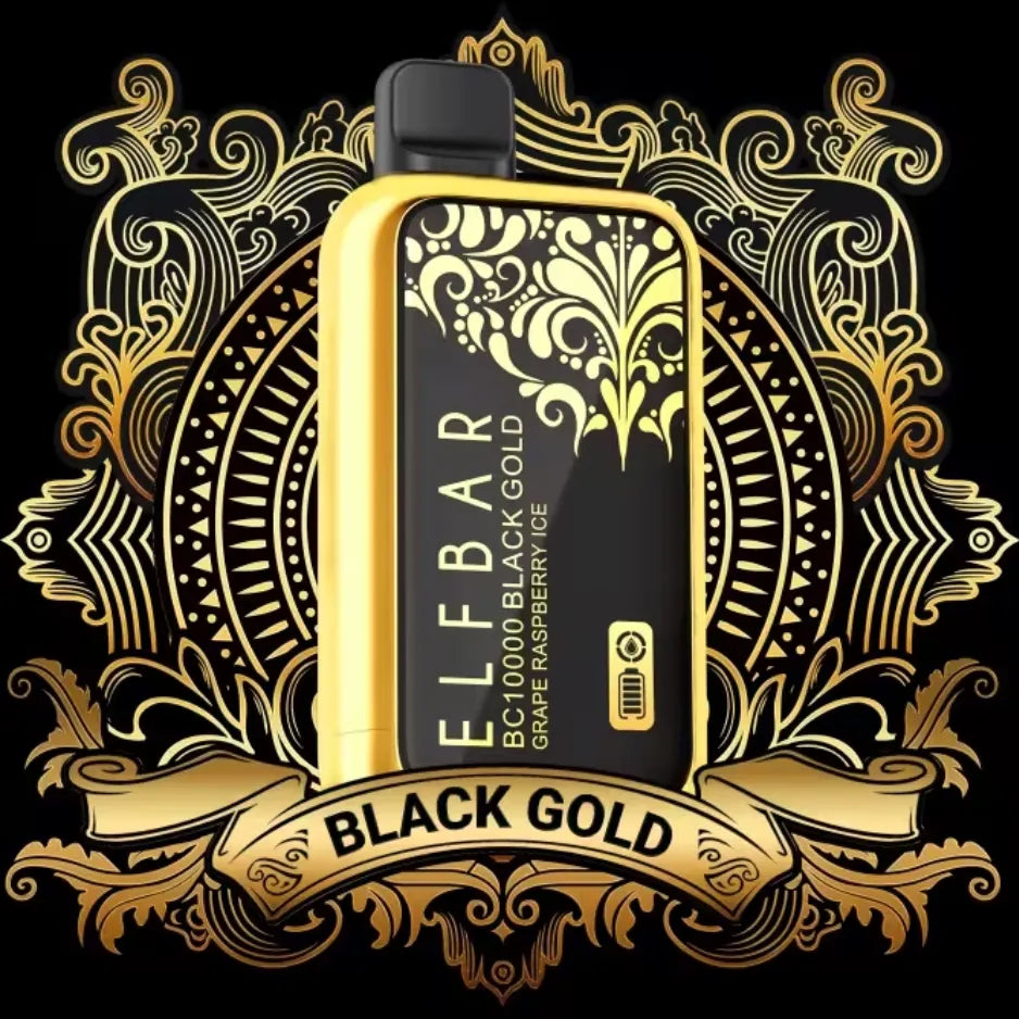 ELF BAR Black Gold Grape Raspberry Ice BC10000 Puffs Disposable Vape 50mg in Dubai, UAE